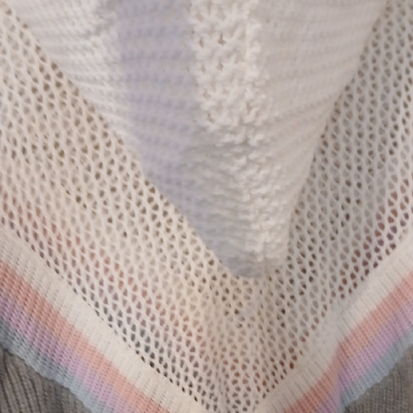 Spiritual Gangster Gray and Pink Cowl‎ Neck Sweater with Chevron Design - Picture 7 of 9